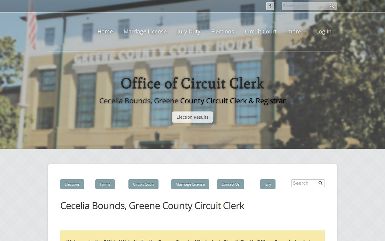 Greene County court docket Circuit Clerk online records notice