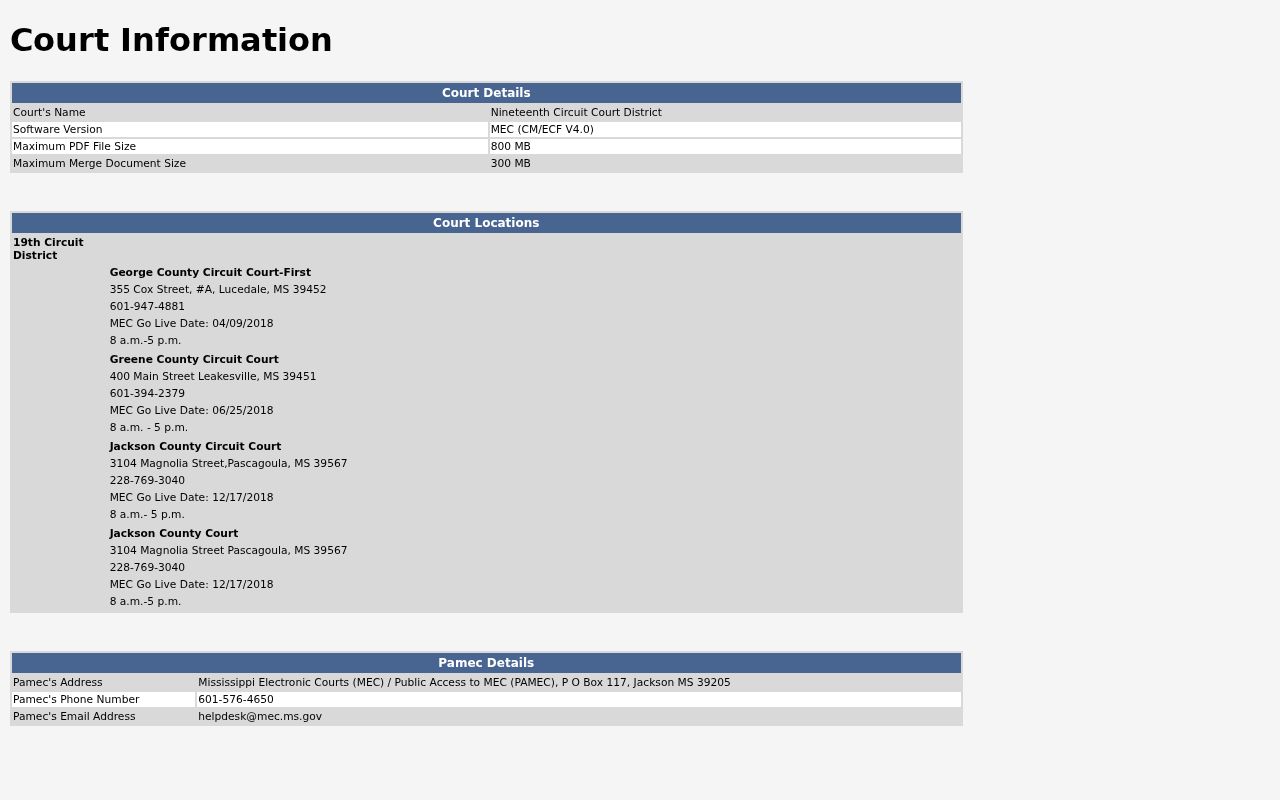 Greene County Circuit Court docket CourtInfo page