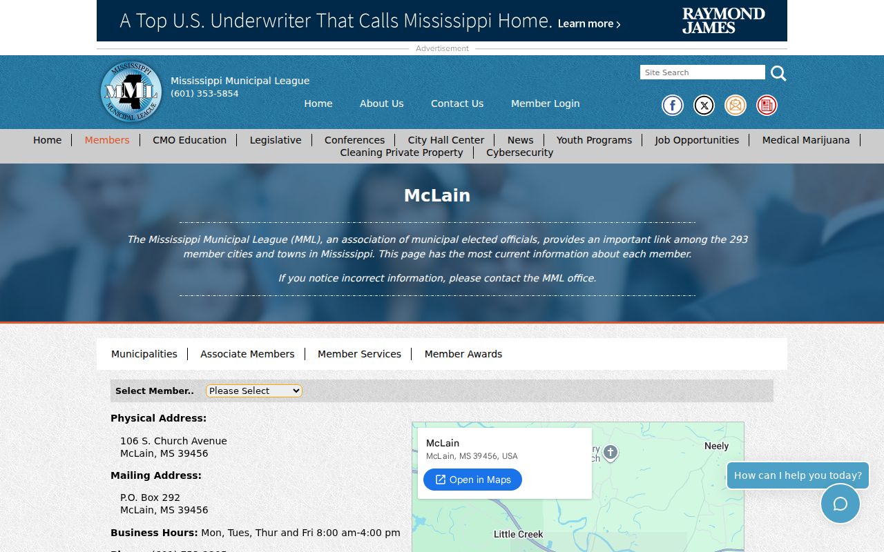 McLain court records office hours and public contact profile