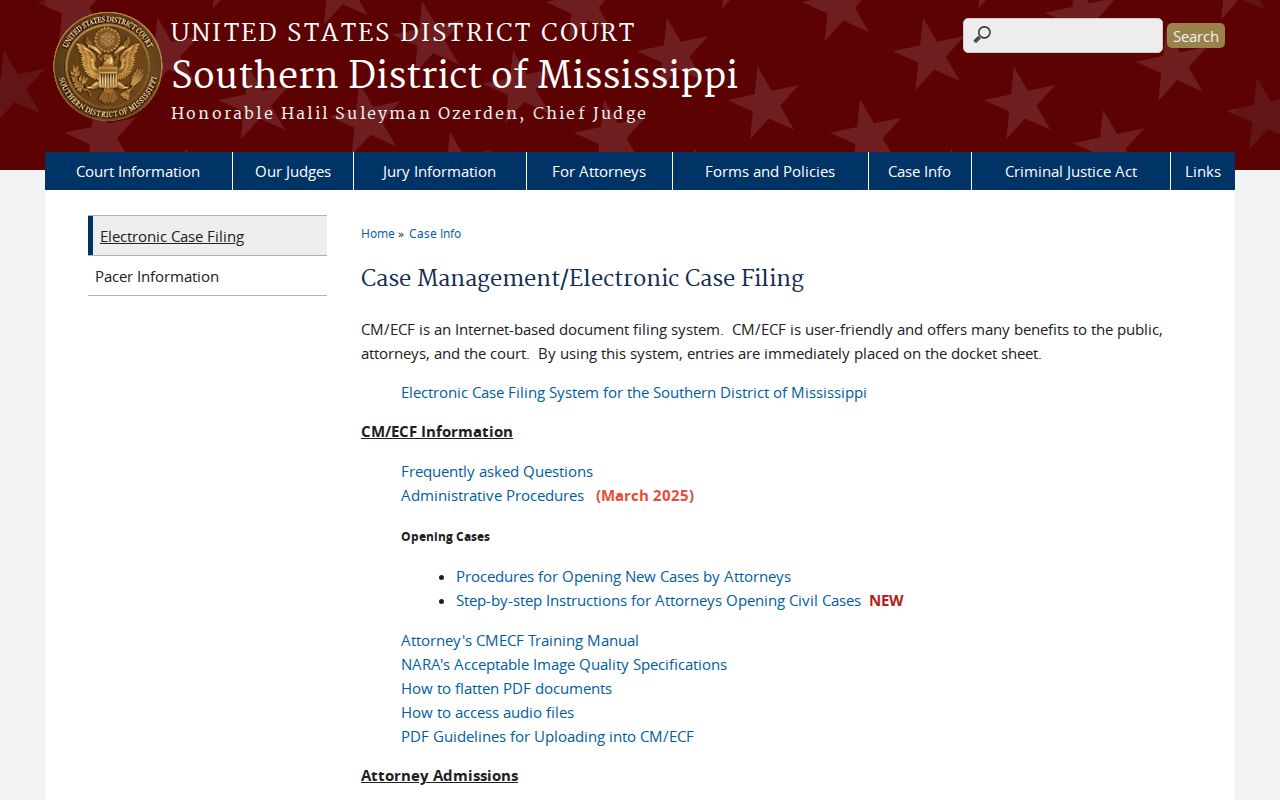 Greene County case search federal CM ECF information